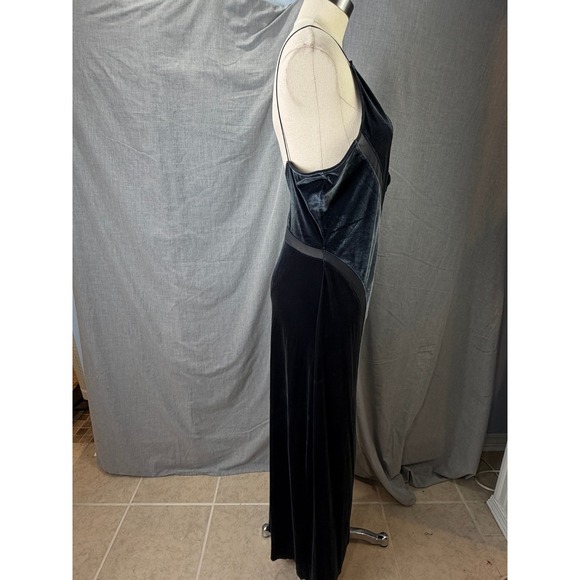 Intimately Free People Slate Blue Velvet Slip Gown L Bias Cut - Picture 11 of 16
